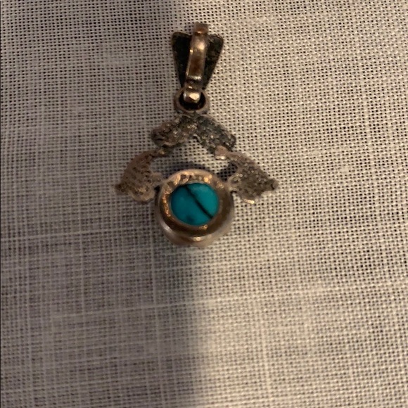 Silver and Turquoise Pendant - Picture 4 of 4